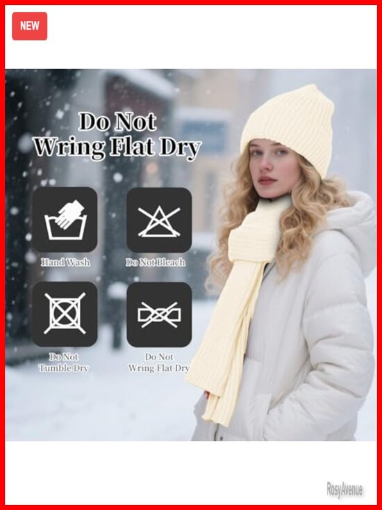 Winter Knit Beanie Hat Scarf Gloves Cold Weather Set, Touchscreen Gloves main image 5